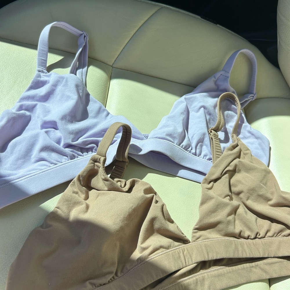 SKIMS Light Purple and Beige Bras